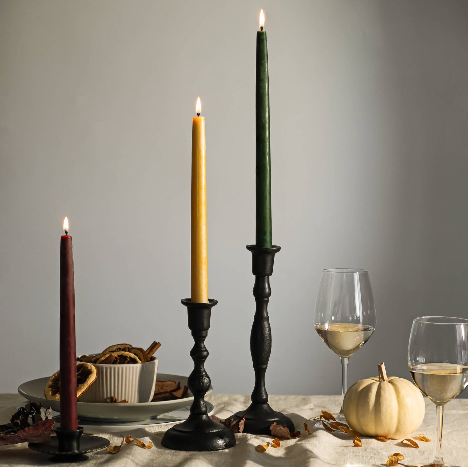hand-dipped taper candle