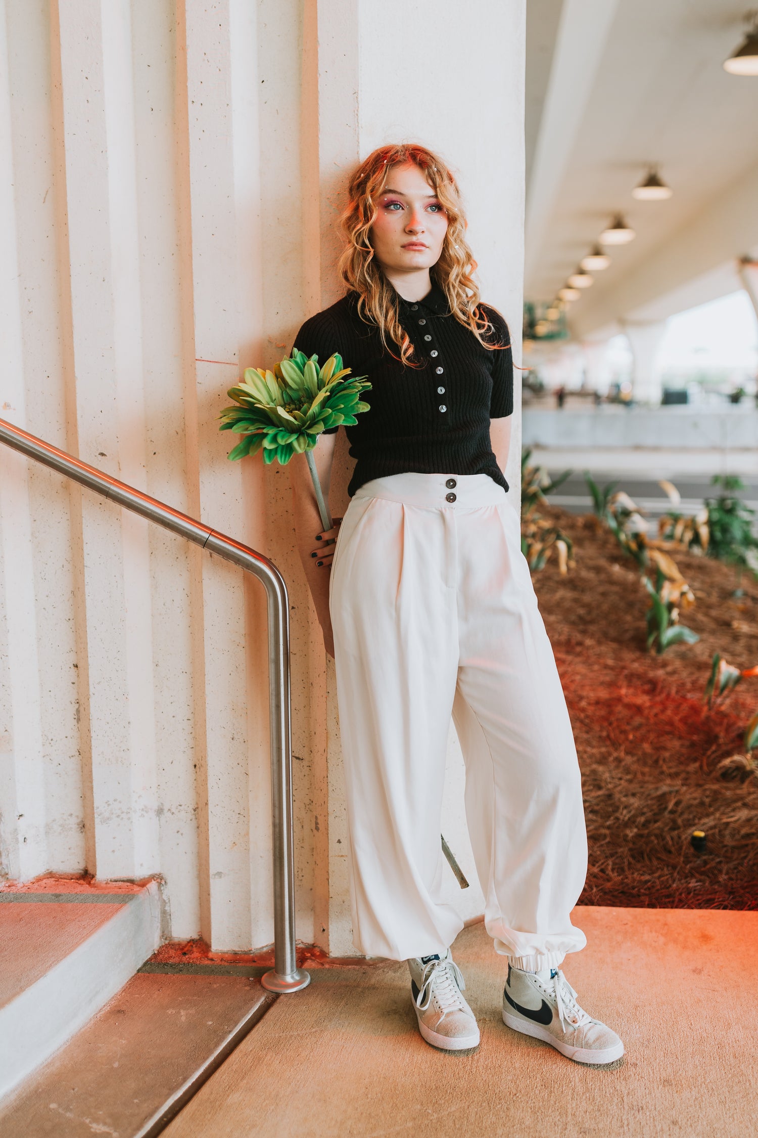molly collared short sleeves top