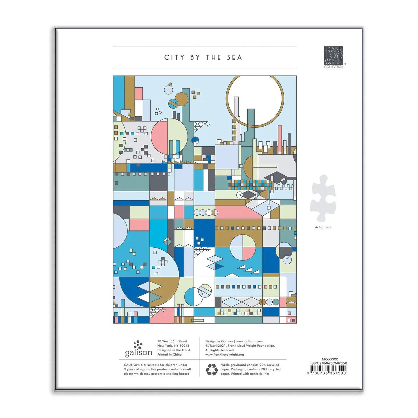 frank lloyd wright city by the sea 1000 piece foil puzzle