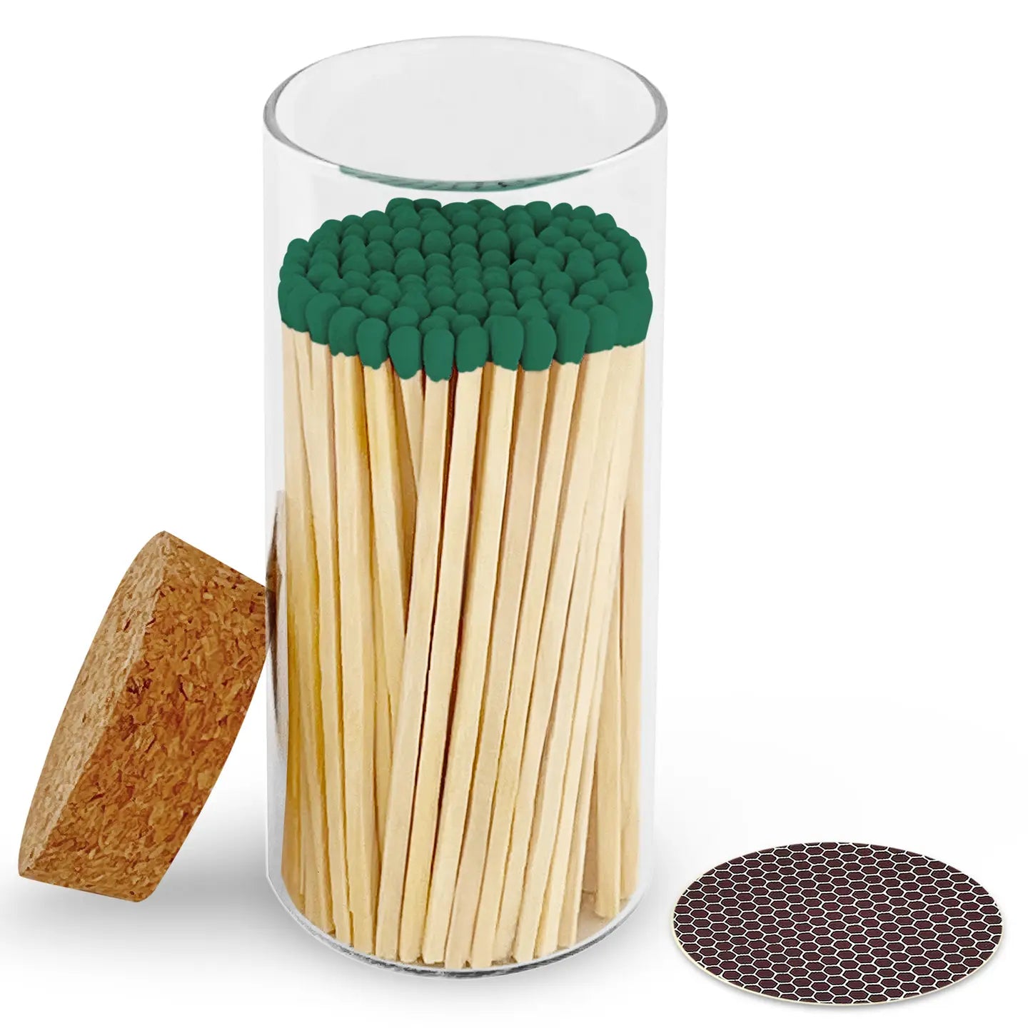 4" matches + large cork top jar