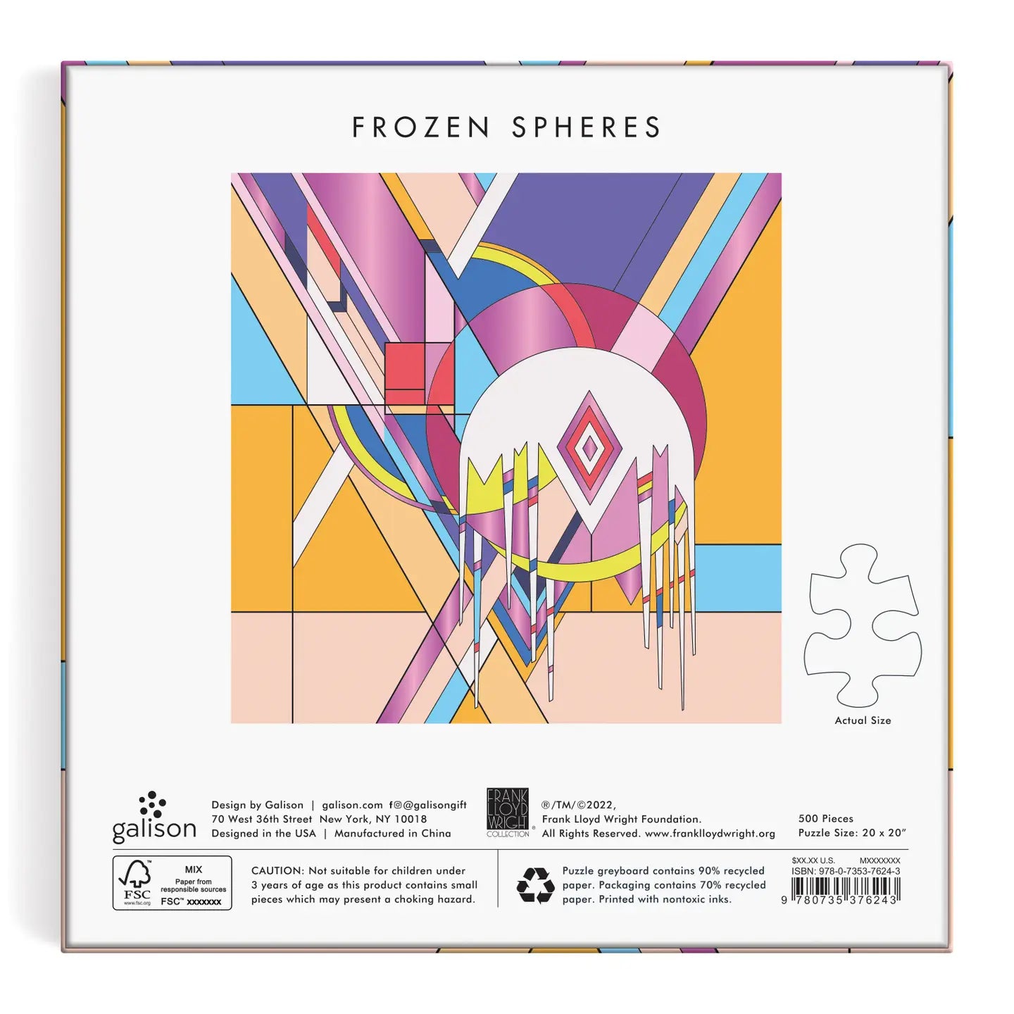 frank lloyd wright frozen spheres 500 piece foil puzzle
