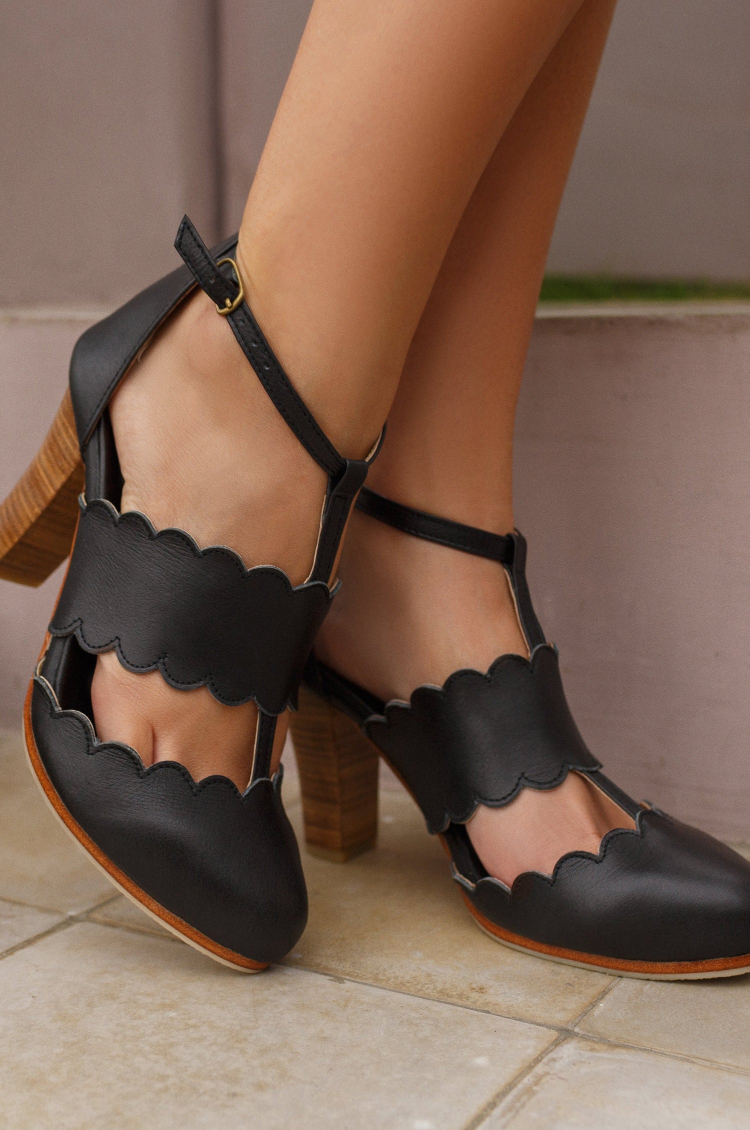 Incognito Leather Heels by ELF