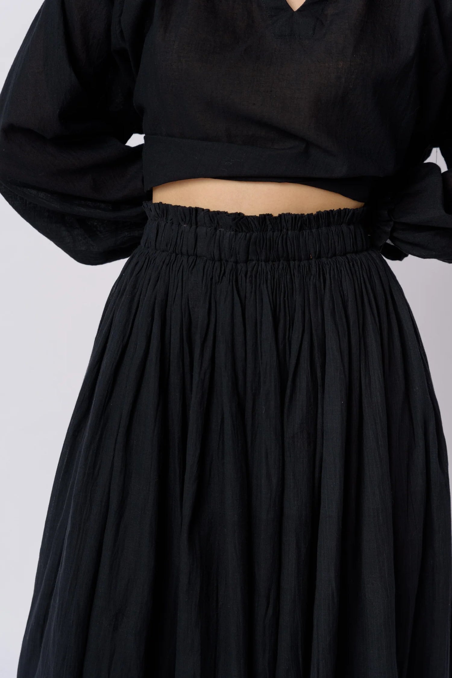 classic black pull-on skirt