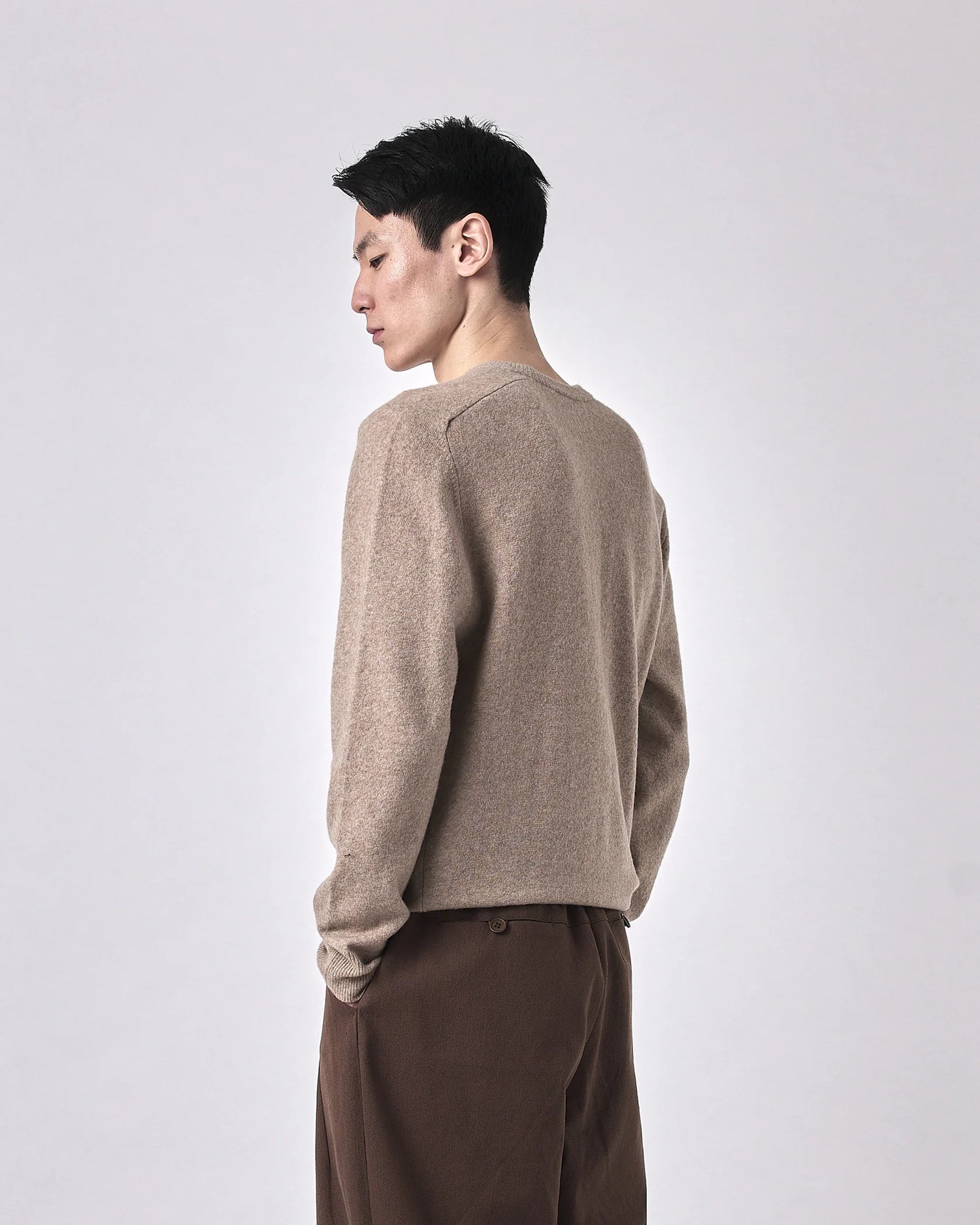 curved shoulder crewneck