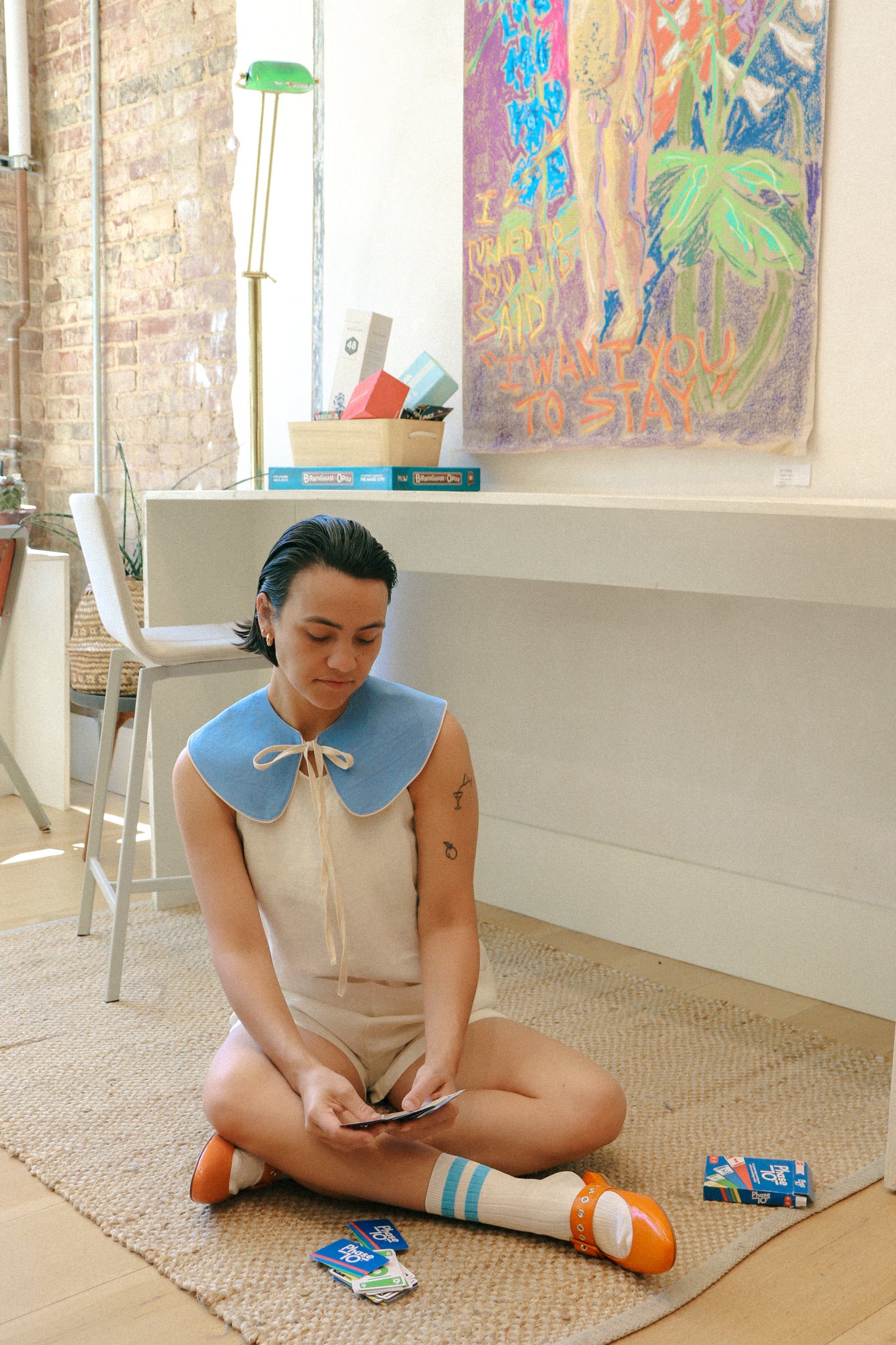 playsuit - white linen