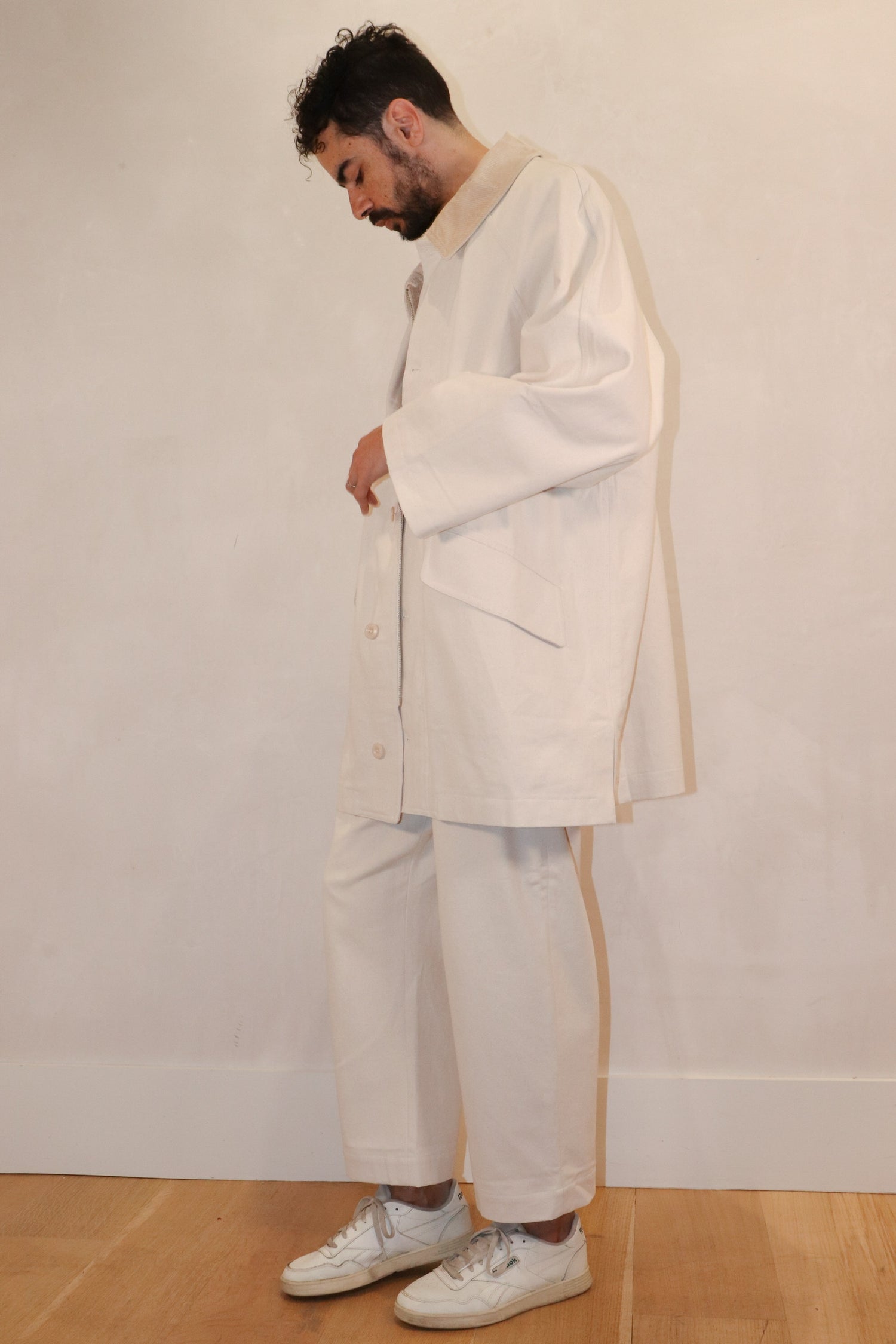 mid-length duster coat