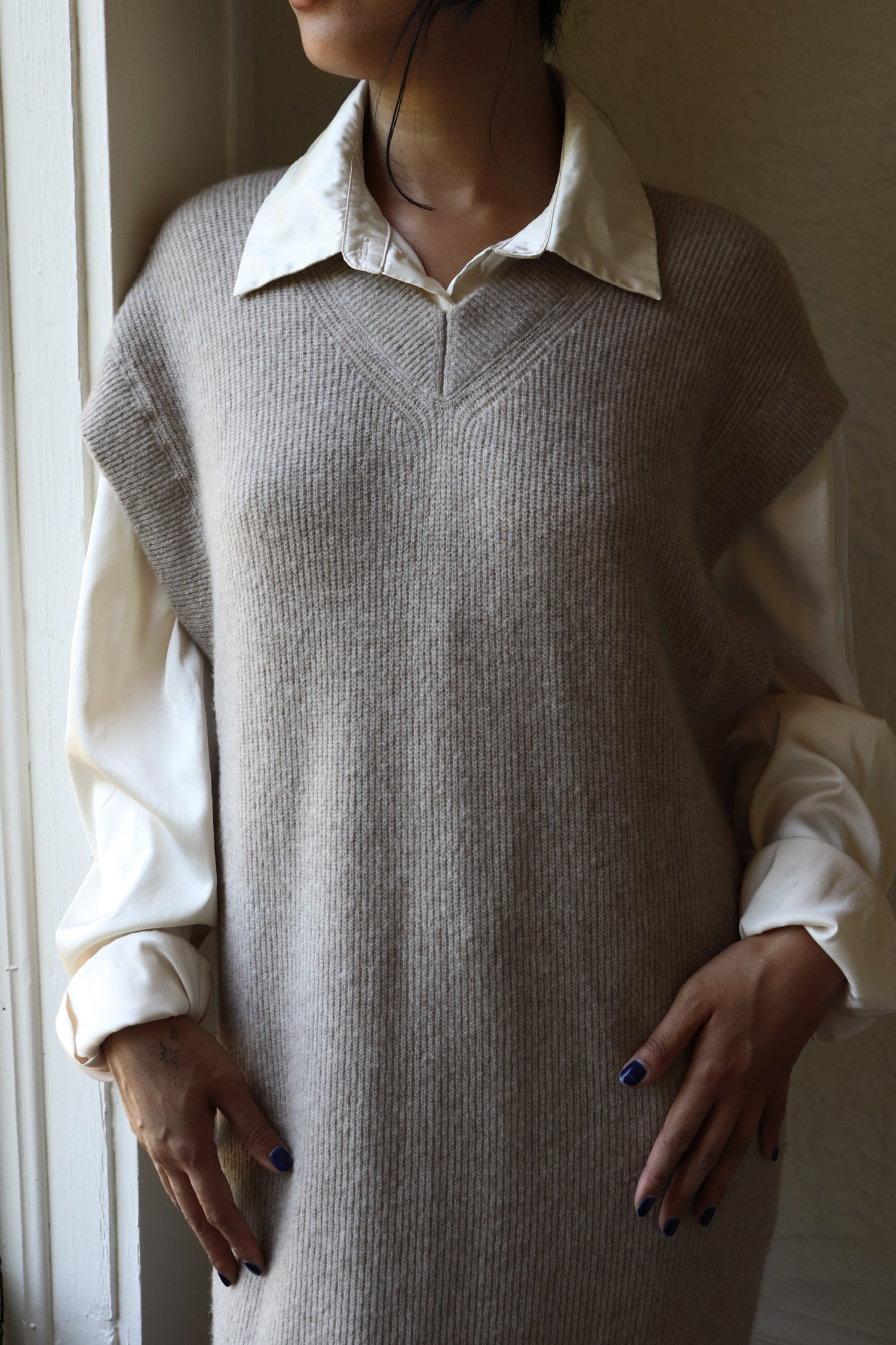 slit vest knit dress