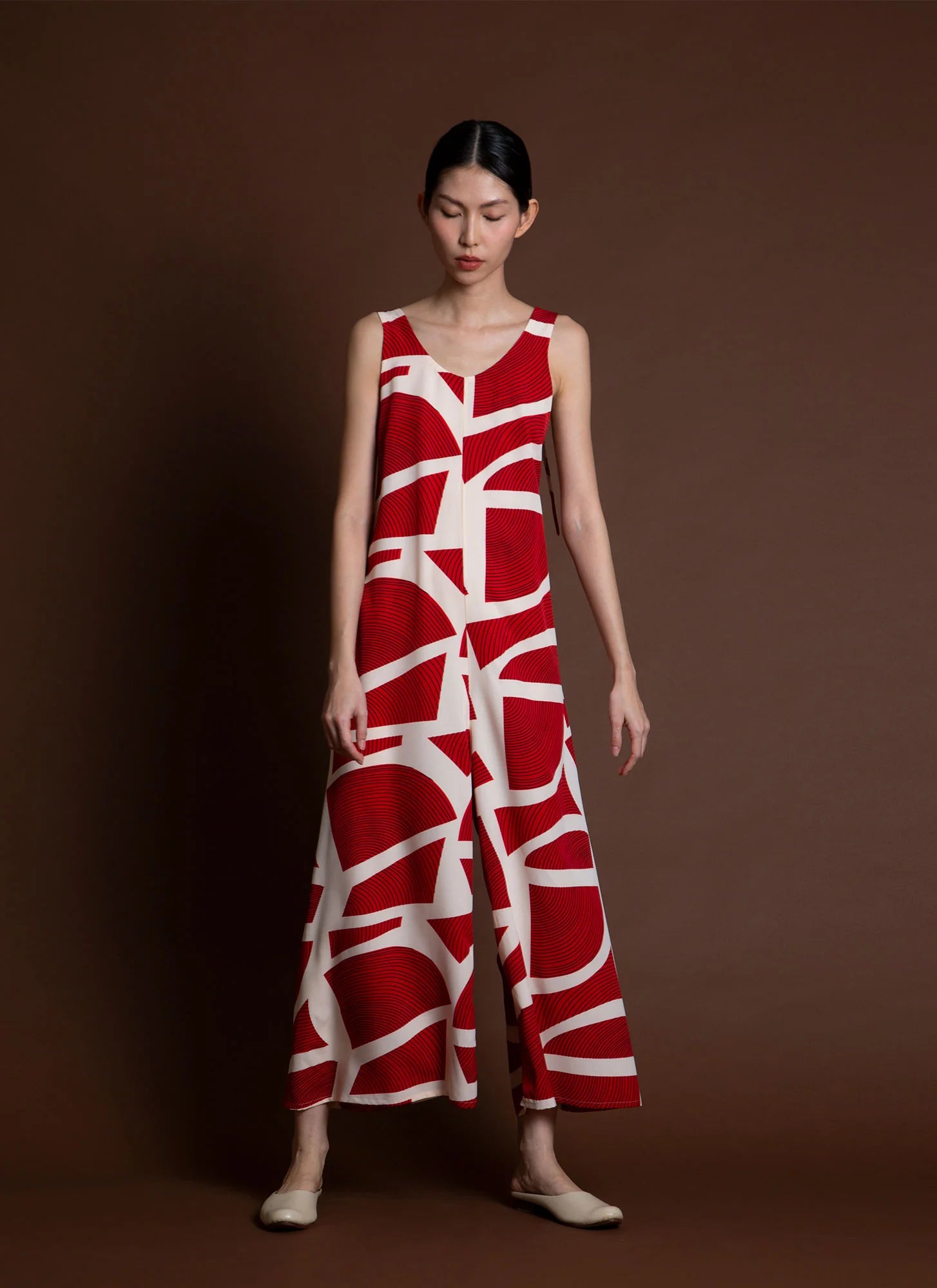 water jasmine sleeveless low back tie onesie