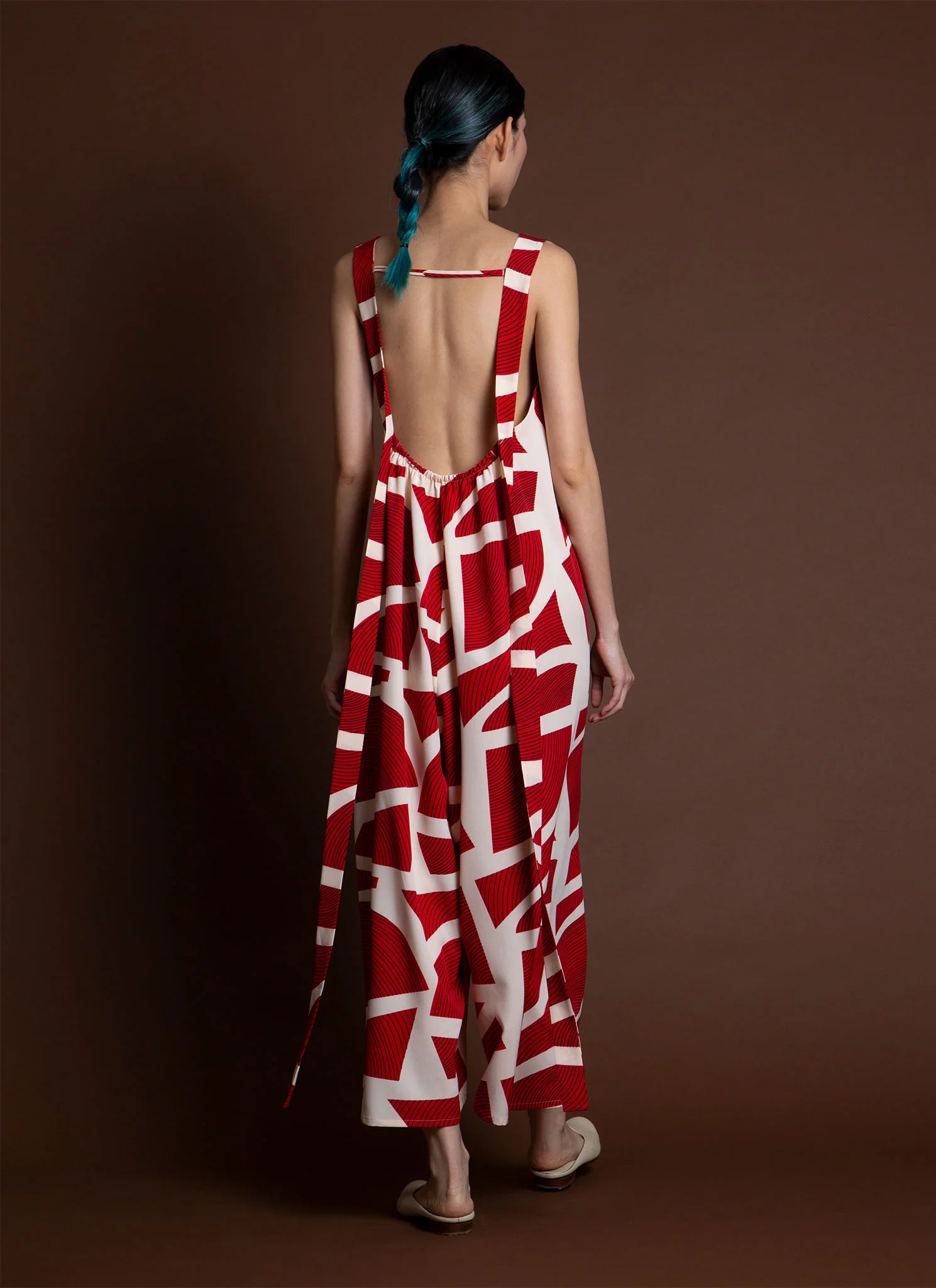 water jasmine sleeveless low back tie onesie