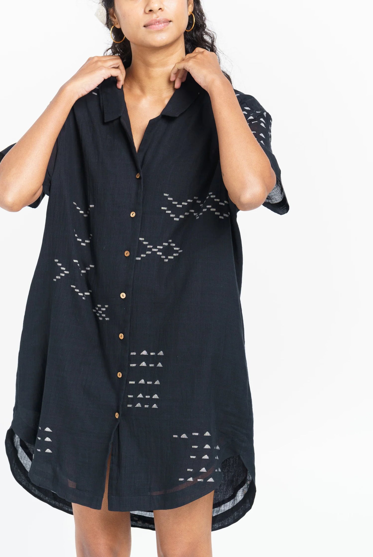 relaxed-fit shirt dress