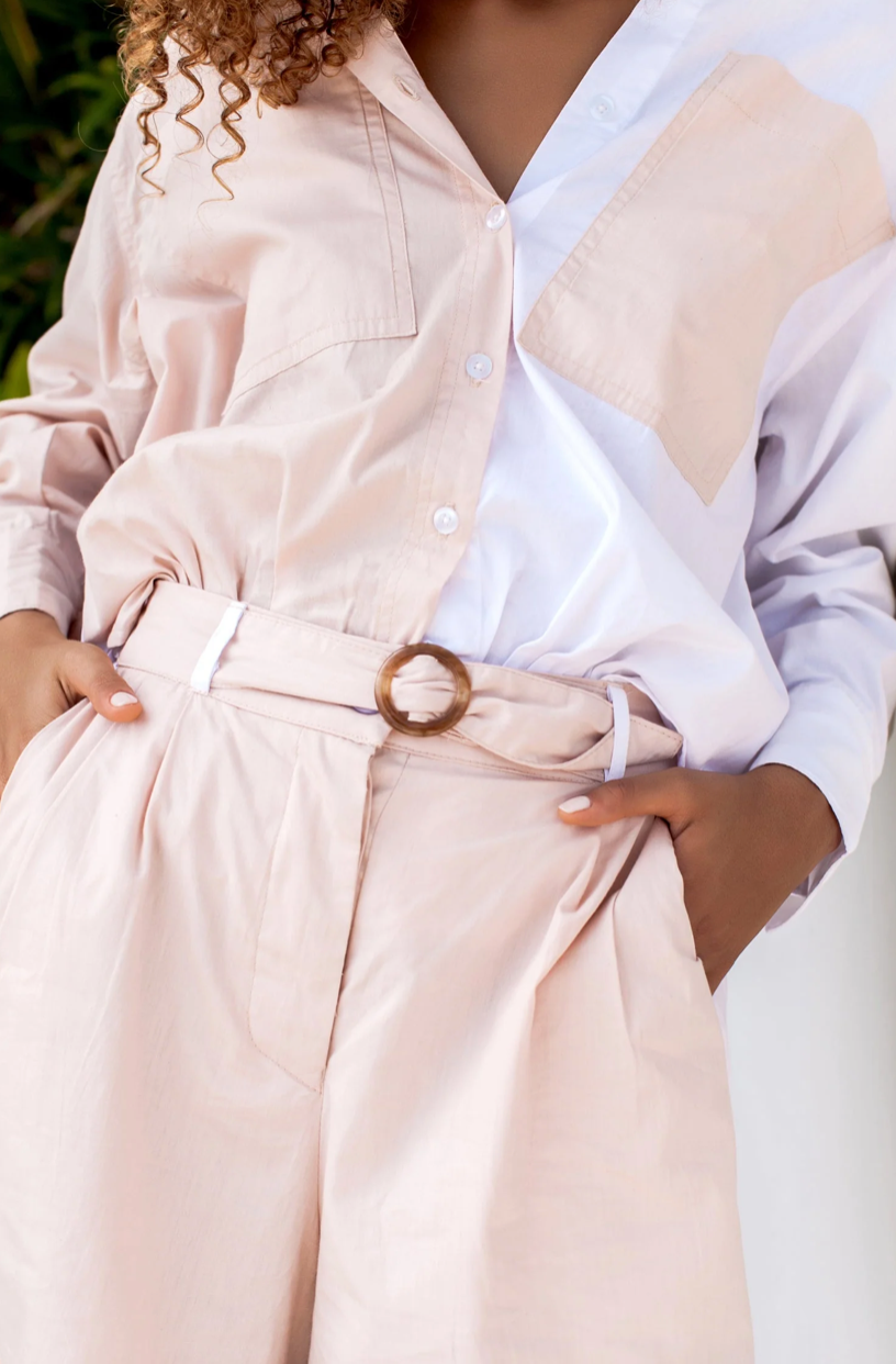 hailey elasticated belted shorts