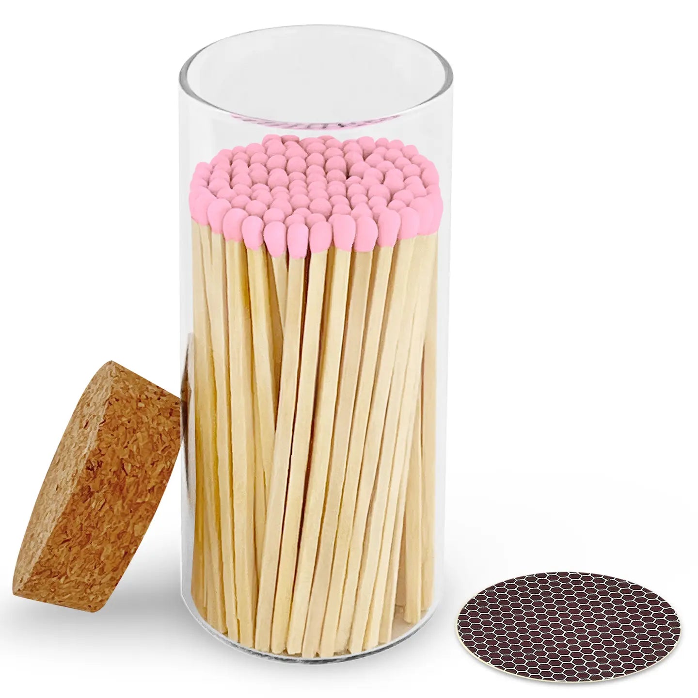 4" matches + large cork top jar