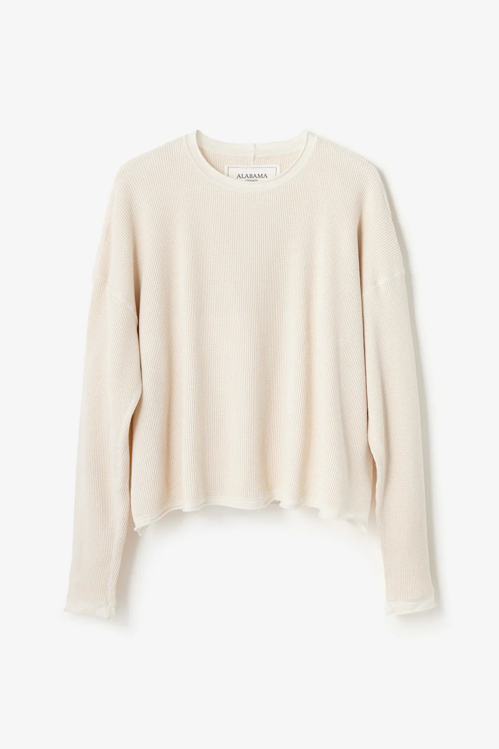 long sleeve waffle crew