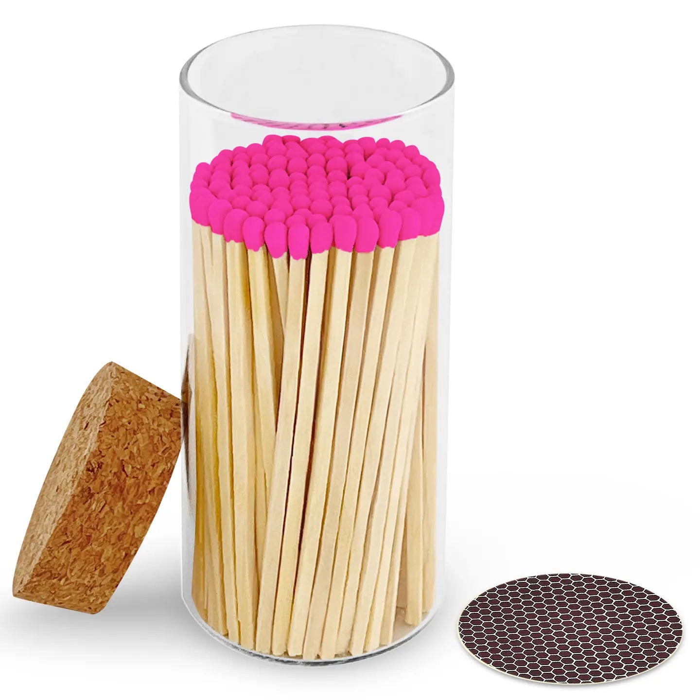 4" matches + large cork top jar