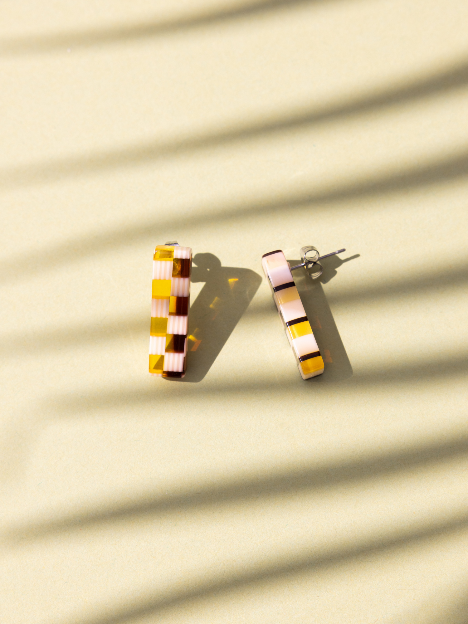 ivy studs in checkered